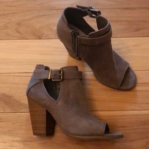 Open toe booties